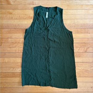NWT Madewell Heather Button-Front Green Midi Tank Shift Dress | Women’s Plus XXL